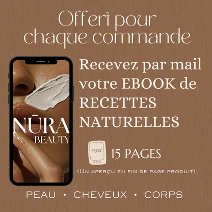 Coffret routine 60 jours / Poudre de jujubier 100g +
Huile d'argan 50ml NURA BEAUTY + Accessoires