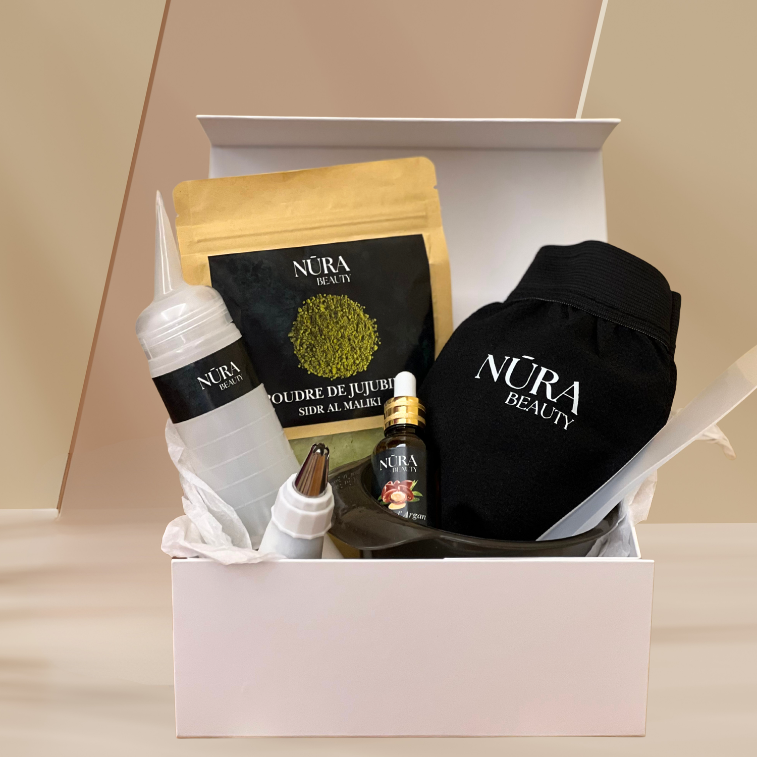 Poudre de jujubier 100g +
Huile d'argan 50ml NURA BEAUTY Accessoires Coffret routine 60j
