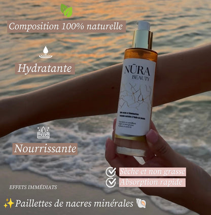 Huile sèche, aux paillettes de nacres minérales✨🐚   100% Naturelle🍃 50ml