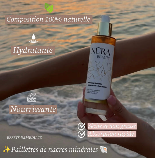 Huile sèche, aux paillettes de nacres minérales✨🐚   100% Naturelle🍃 50ml