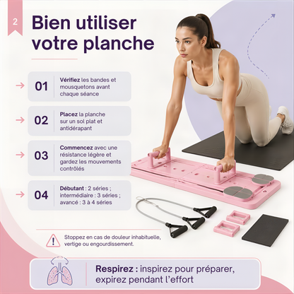 Planche de Pilates pliable 4-en-1