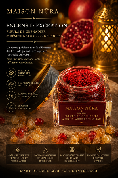 Encens d’exception à la fleur de grenadier et résine de louban 60g