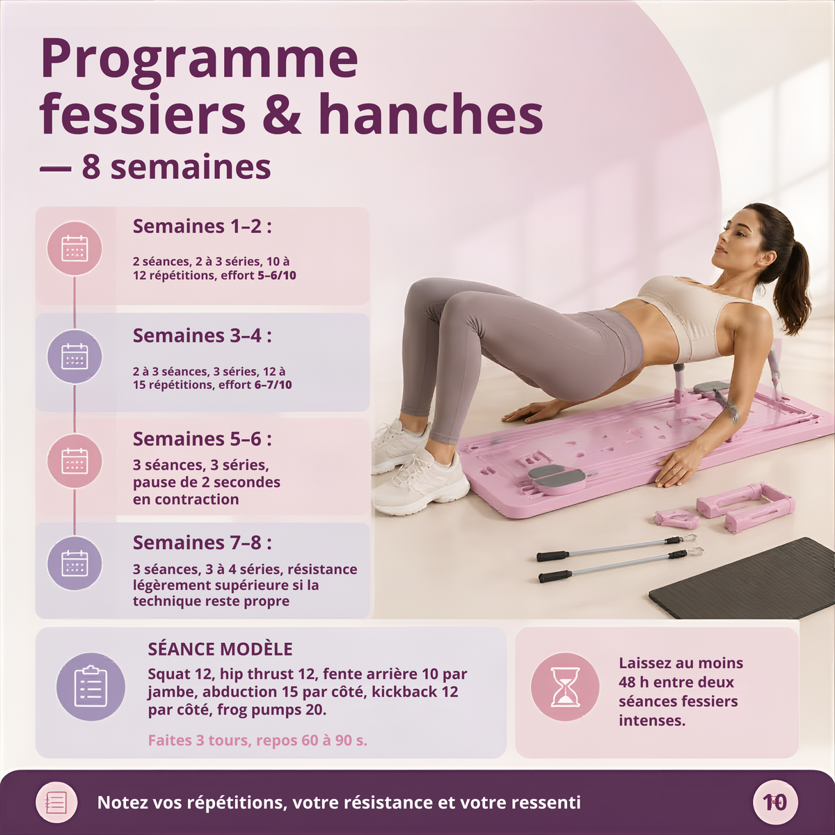 Planche de Pilates pliable 4-en-1