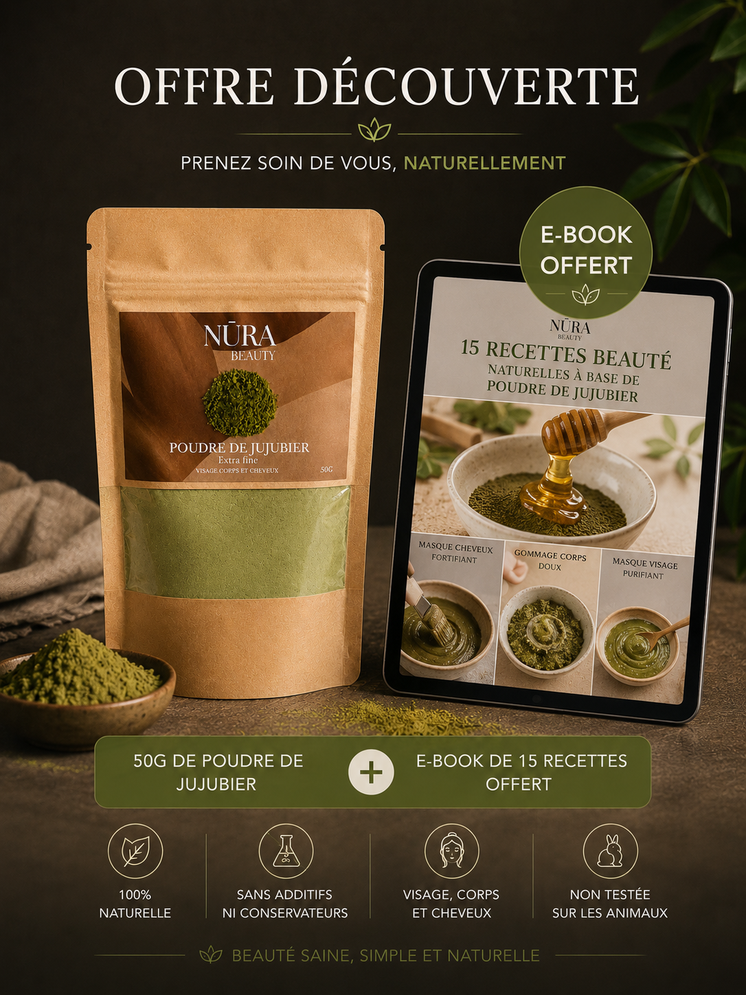 Poudre de jujubier format découverte 50g + Ebook de 15 recettes offert