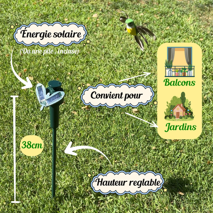 Oiseau Volant Solaire 🦜 Décoration Réaliste pour Balcon & Jardin