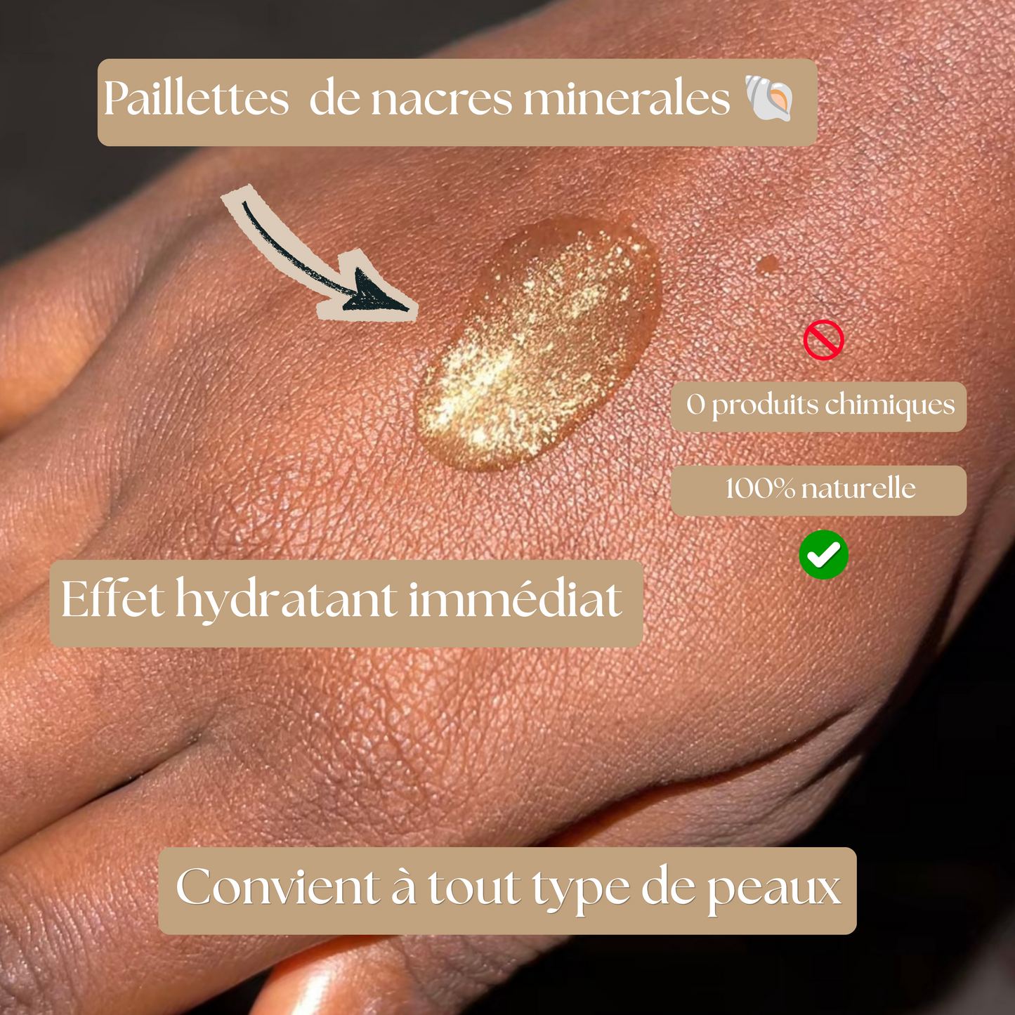 Huile sèche, aux paillettes de nacres minérales✨🐚   100% Naturelle🍃 50ml